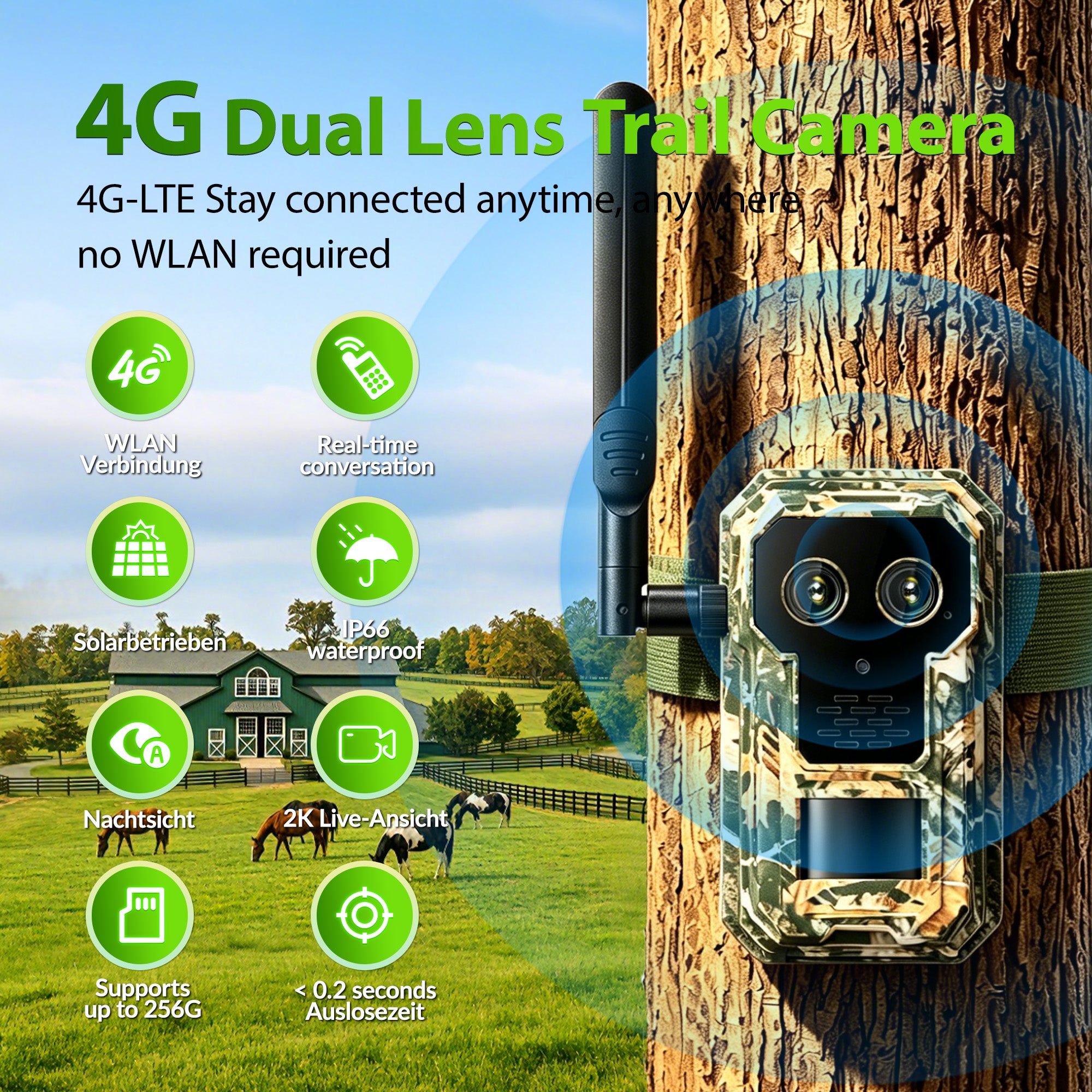 2K Camouflage Infrared Hunting Trail Camera With Night Vision - F10